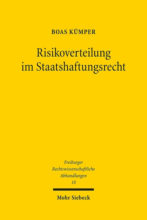 Risikoverteilung im Staatshaftungsrecht - Boas Kümper