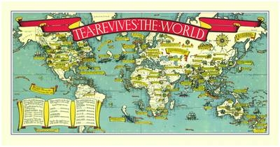 Tea Revives the World Map 1940 - Macdonald Gill