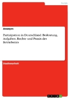 Partizipation in Deutschland. Bedeutung, Aufgaben, Rechte und Praxis des Betriebsrats -  Anonym