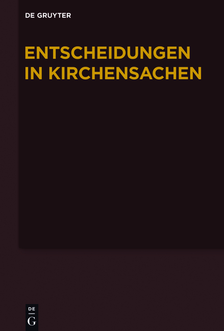 Entscheidungen in Kirchensachen seit 1946 / 1.1.-30.6.2013 - 