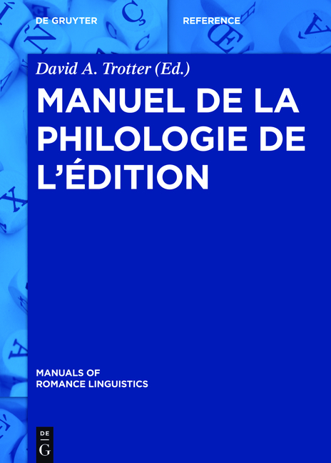 Manuel de la philologie de l’édition - 