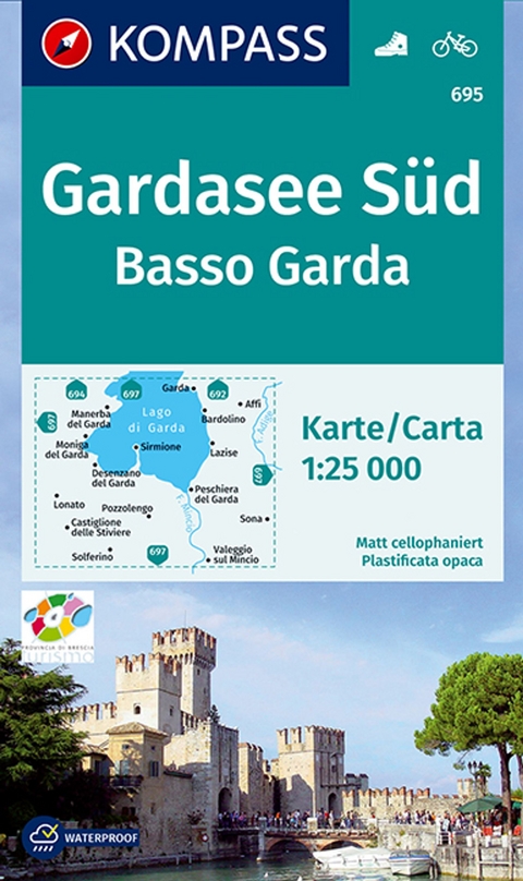 KOMPASS Wanderkarte 695 Gardasee Süd, Basso Garda 1:25.000