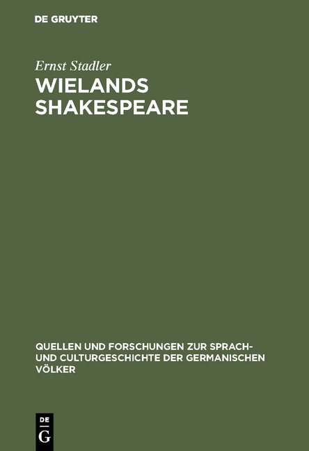 Wielands Shakespeare - Ernst Stadler