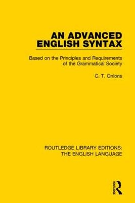 An Advanced English Syntax - C. T. Onions