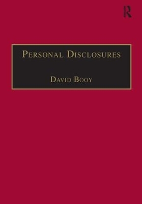 Personal Disclosures - David Booy