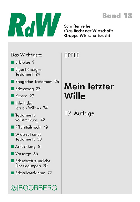 Mein letzter Wille - Dieter Epple