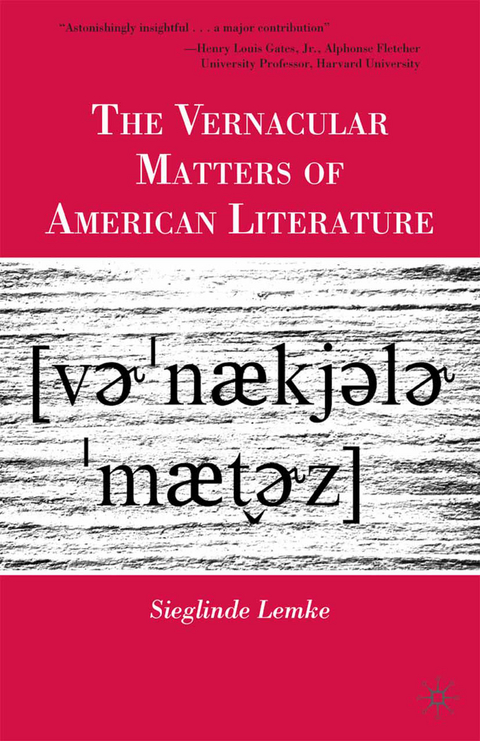 The Vernacular Matters of American Literature - S. Lemke