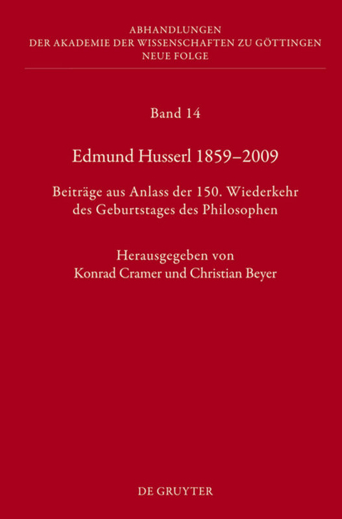 Edmund Husserl 1859–2009 - 