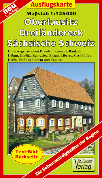 Ausflugskarte Oberlausitz, Dreiländereck, Sächsische Schweiz