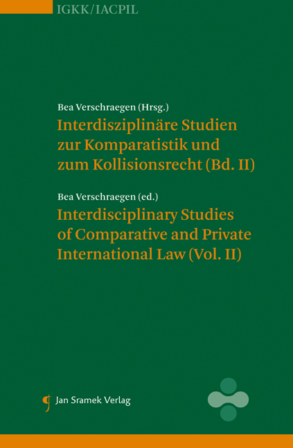 Interdisziplinäre Studien zur Komparatistik und zum Kollisionsrecht (Vol II) - 