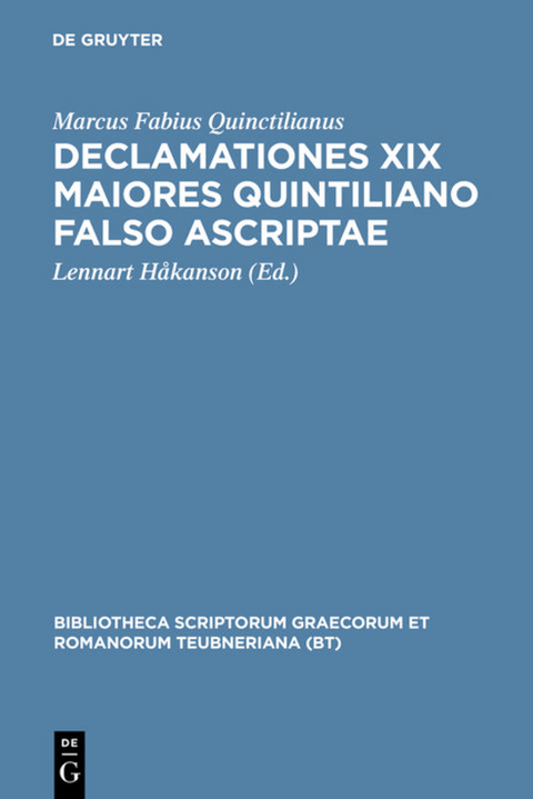 Declamationes XIX maiores Quintiliano falso ascriptae - 