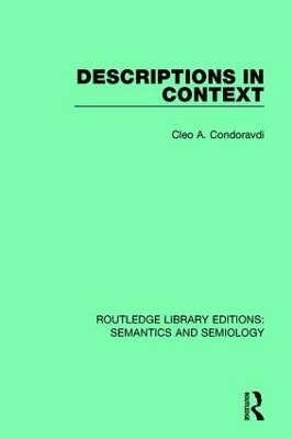Descriptions in Context - Cleo A. Condoravdi
