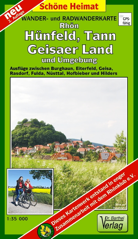 Wander- und Radwanderkarte Rhön, Hühnfeld, Tann, Geisaer Land und Umgebung