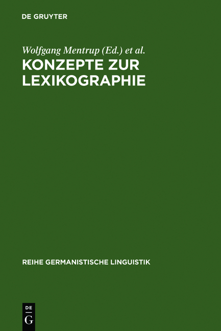 Konzepte zur Lexikographie - 