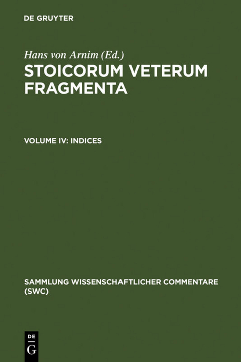 Stoicorum veterum fragmenta / Indices - 