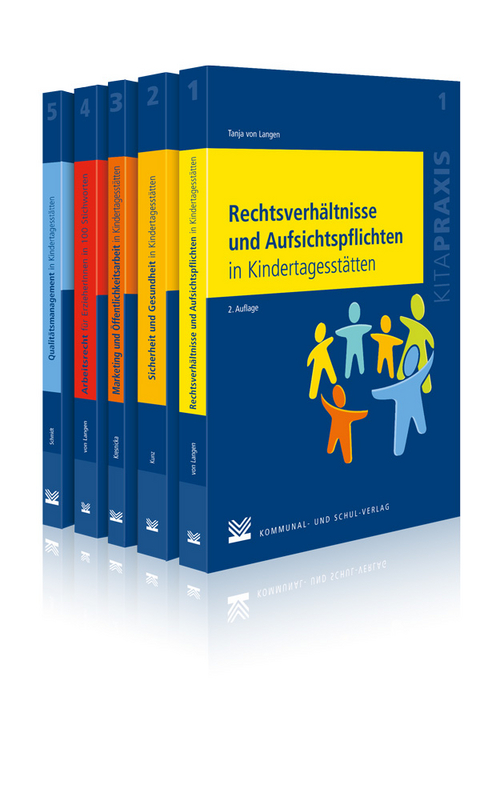 Rechtsverhältnisse und Aufsichtspflichten in Kindertagesstätten /Sicherheit und Gesundheit in Kindertagesstätten /Marketing und Öffentlichkeitsarbeit in Kindertagesstätten /Qualitätsmanagement in Kindertagestätten /Arbeitsrecht für ErzieherInnen - Tanja von Langen, Torsten Kunz, Tina Kresnicka, Michael Schmidt