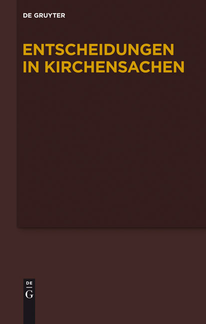 Entscheidungen in Kirchensachen seit 1946 / 1.7.-31.12.2007 - Manfred Baldus