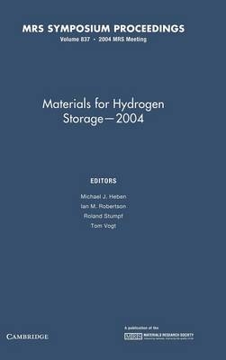 Materials for Hydrogen Storage 2004: Volume 837 - 