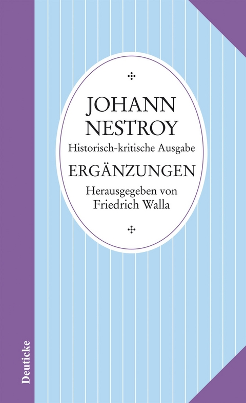 Sämtliche Werke - Ergänzungen - Johann Nestroy