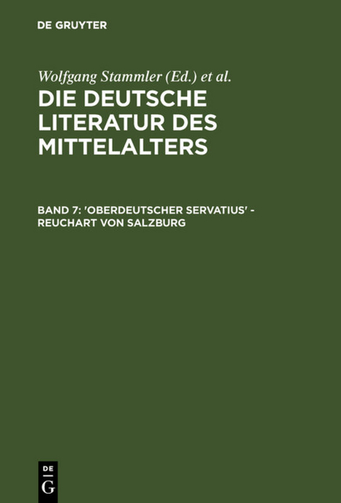 Die deutsche Literatur des Mittelalters / 'Oberdeutscher Servatius' - Reuchart von Salzburg - 