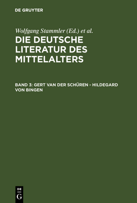 Die deutsche Literatur des Mittelalters / Gert van der Schüren - Hildegard von Bingen - 