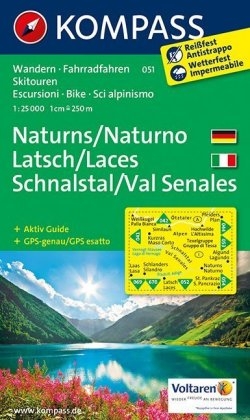KOMPASS Wanderkarte Naturns - Latsch - Schnalstal / Naturno - Laces - Val Senales - 