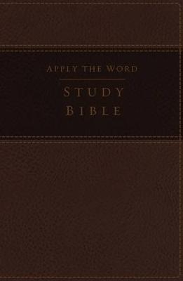 NKJV, Apply the Word Study Bible, Large Print, Leathersoft, Brown, Thumb Indexed, Red Letter -  Zondervan