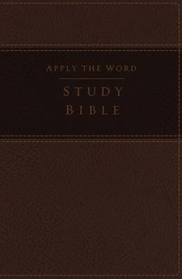 NKJV, Apply the Word Study Bible, Large Print, Leathersoft, Brown, Red Letter -  Zondervan