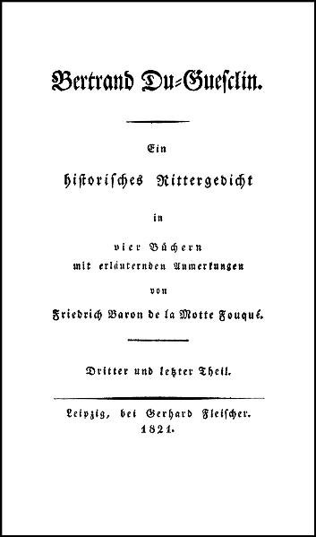 Werke - Friedrich de la Motte Fouqué