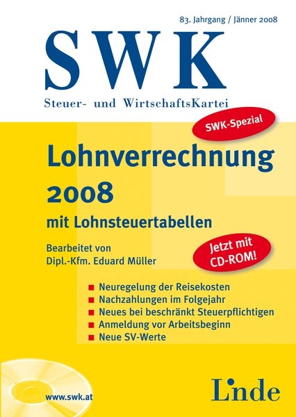 Lohnverrechnung 2008 mit Lohnsteuertabellen - Eduard Müller