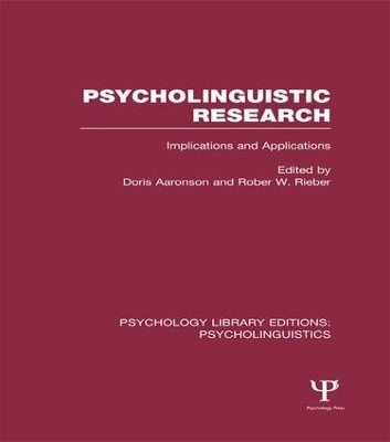 Psycholinguistic Research (PLE: Psycholinguistics) - 