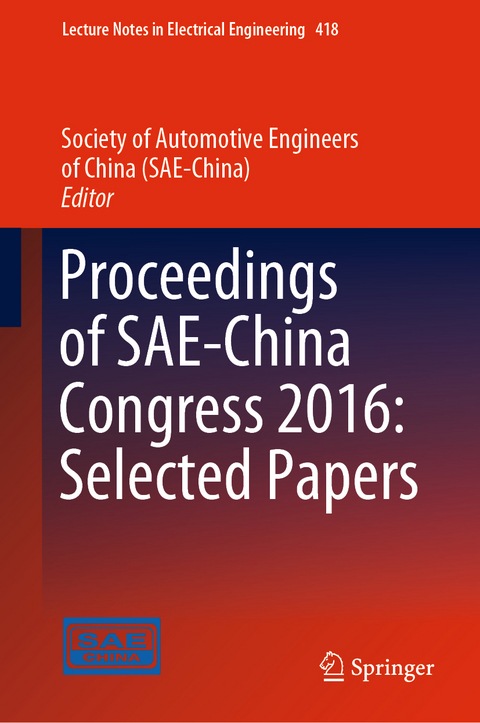 Proceedings of SAE-China Congress 2016: Selected Papers - 