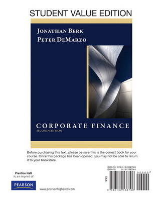 Corporate Finance, Student Value Edition plus MyFinanceLab with Pearson eText Student Access Code Card Package - Jonathan Berk, Peter DeMarzo