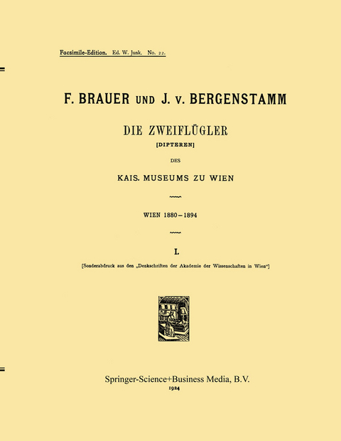 Die Zweiflügler (Dipteren) des Kais. Museums zu Wien - F. Brauer, J. von Bergenstamm