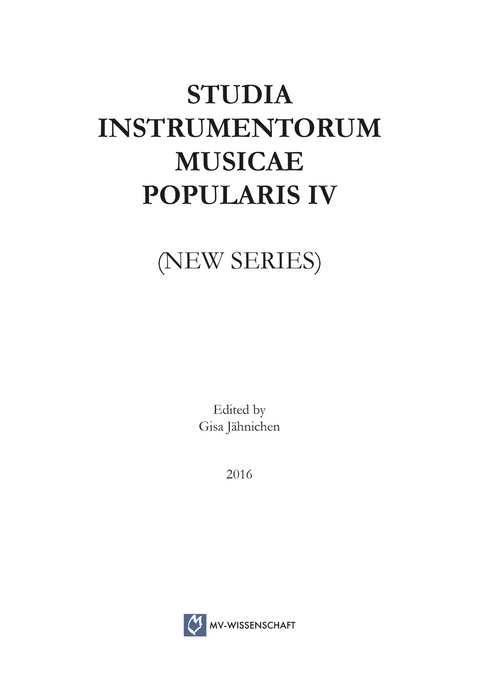 Studia Instrumentorum Musicae Popularis IV - 