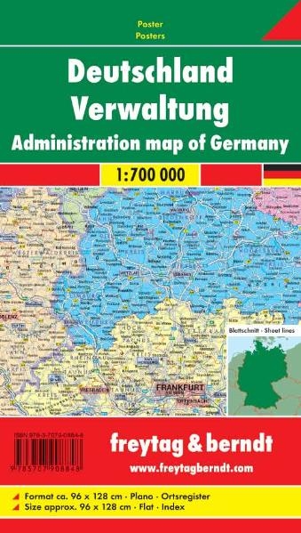 Deutschland Verwaltung, 1:700.000, Magnetmarkiertafel - 