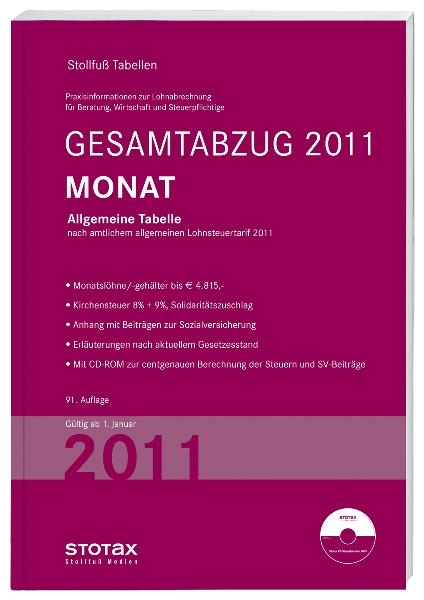 Gesamtabzugstabelle 2011 Monat