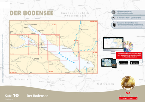 Sportbootkarten Satz 10: Bodensee (Ausgabe 2017, berichtigt bis 01/2014)