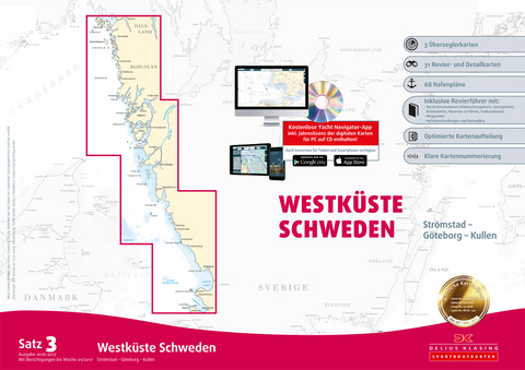 Sportbootkarten Satz 3: Westküste Schweden (berichtigt bis 01/2017)