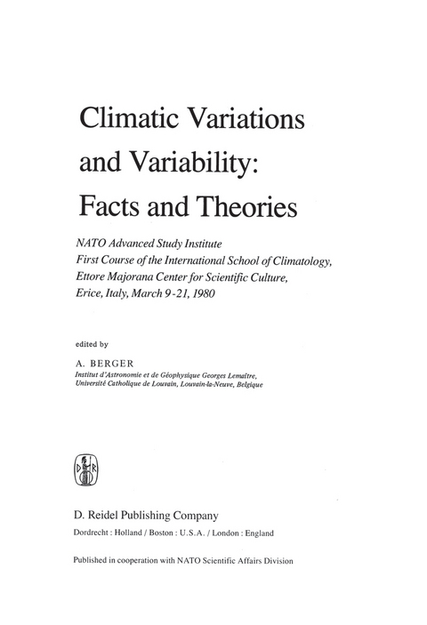 Climatic Variations and Variability: Facts and Theories - 