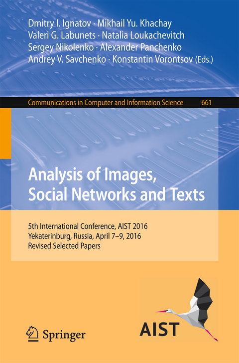 Analysis of Images, Social Networks and Texts - 