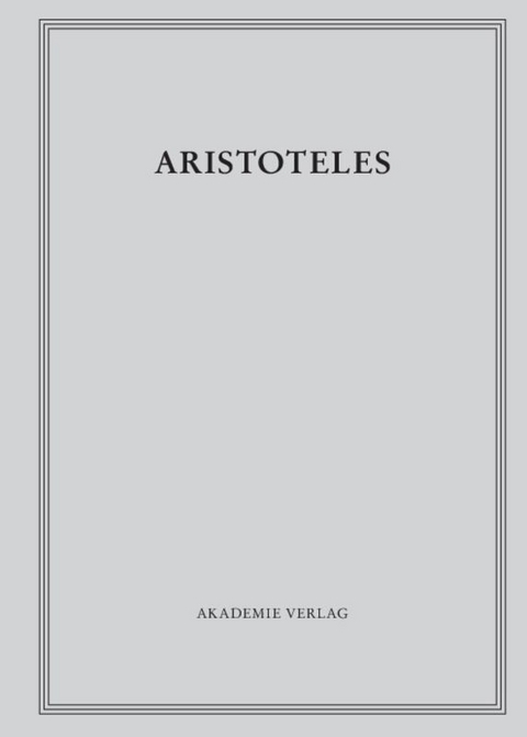 Aristoteles: Aristoteles Werke / Poetik