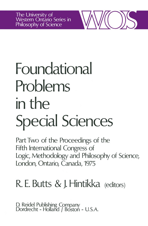 Foundational Problems in the Special Sciences - 