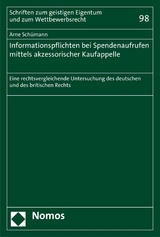 Informationspflichten bei Spendenaufrufen mittels akzessorischer Kaufappelle - Arne Schümann