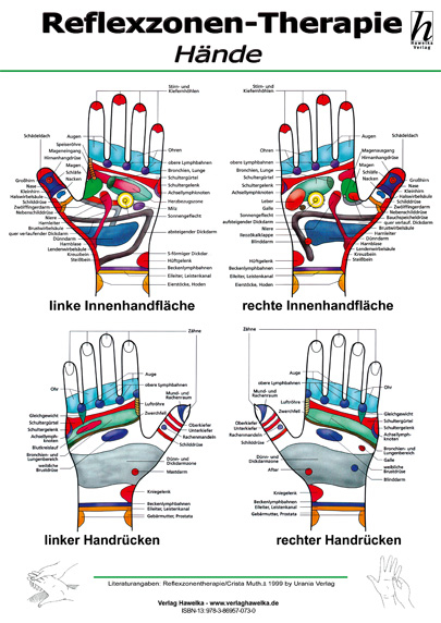 Reflexzonen-Therapie Mini-Poster - Hände DIN A4 - 