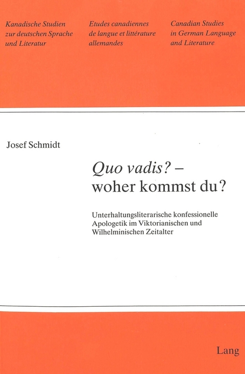 «Quo vadis?» - woher kommst du? - Josef Schmidt