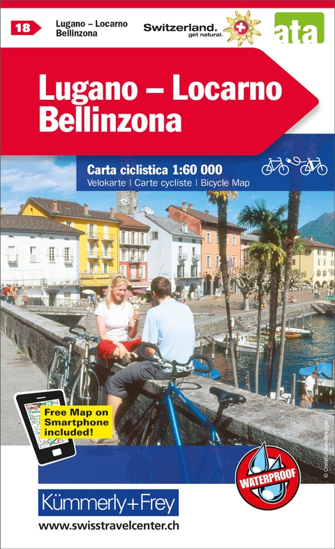 Kümmerly+Frey Velokarte 18 Lugano, Locarno, Bellinzona 1:60.000