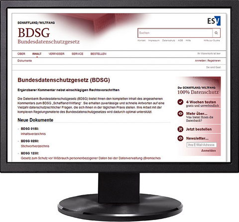 Bundesdatenschutzgesetz (BDSG) - Doppelbezug Print/Online - Hans-Jürgen Schaffland, Noeme Wiltfang