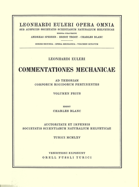 Mechanica sive motus scientia analytice exposita 1st part - Leonhard Euler