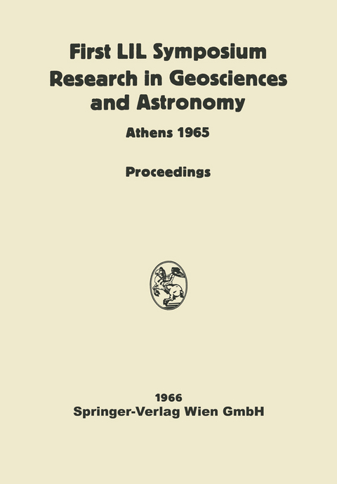 Proceedings of the First Lunar International Laboratory (LIL) Symposium Research in Geosciences and Astronomy - 